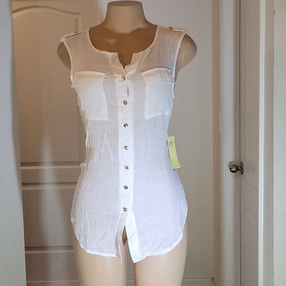 BRAND NEW PERSEPTION CONCEPT SLEEVELESS WOMEN"S BLOUSE SHIRT - Picture 4 of 16